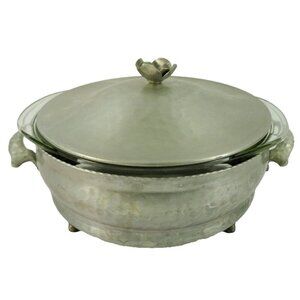 Vintage Aluminum Footed Covered Pyrex Dish Insert Holder Stand